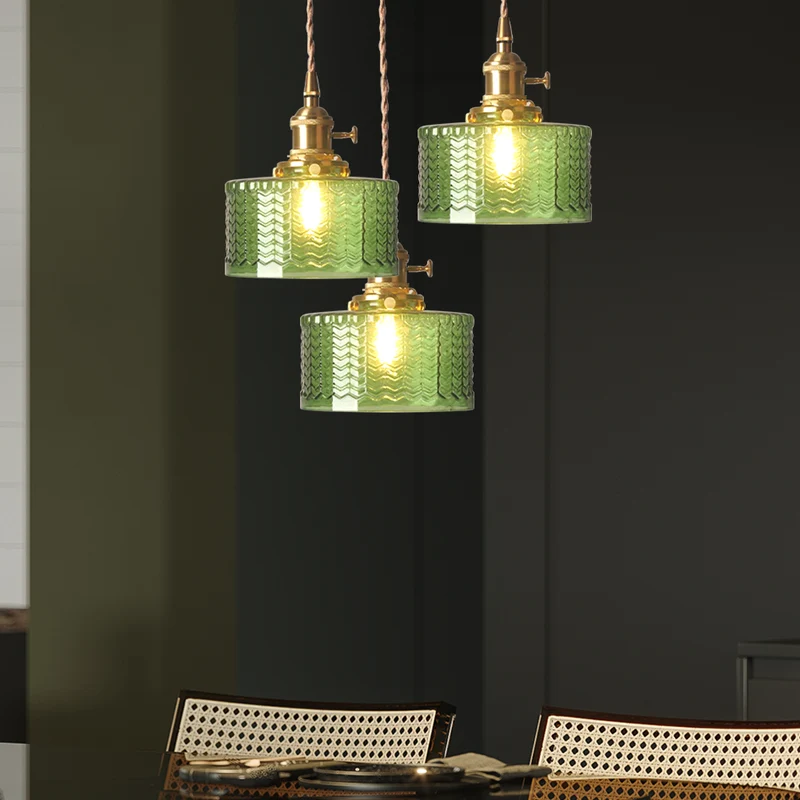 Euroselle Stunning Cylinder Glass Pendant Light Fixture