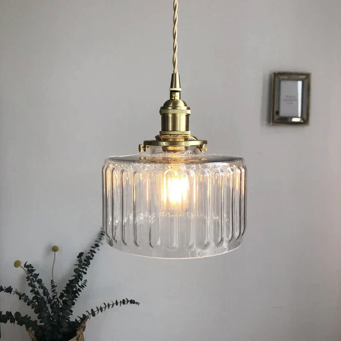 Euroselle Stunning Cylinder Glass Pendant Light Fixture