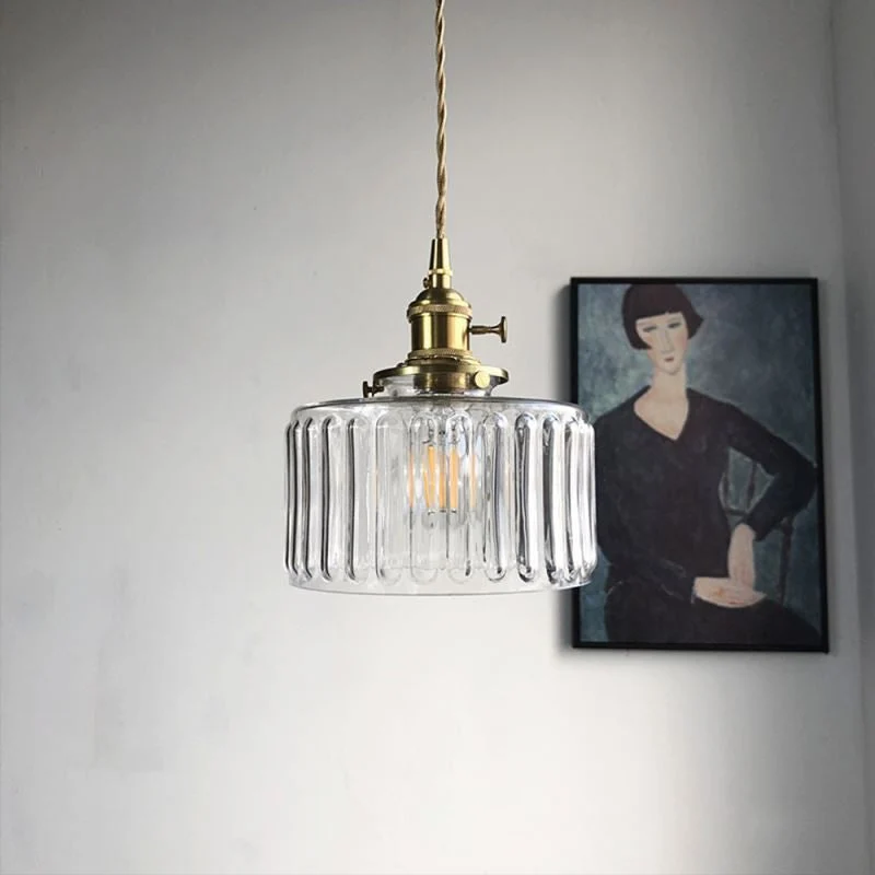 Euroselle Stunning Cylinder Glass Pendant Light Fixture