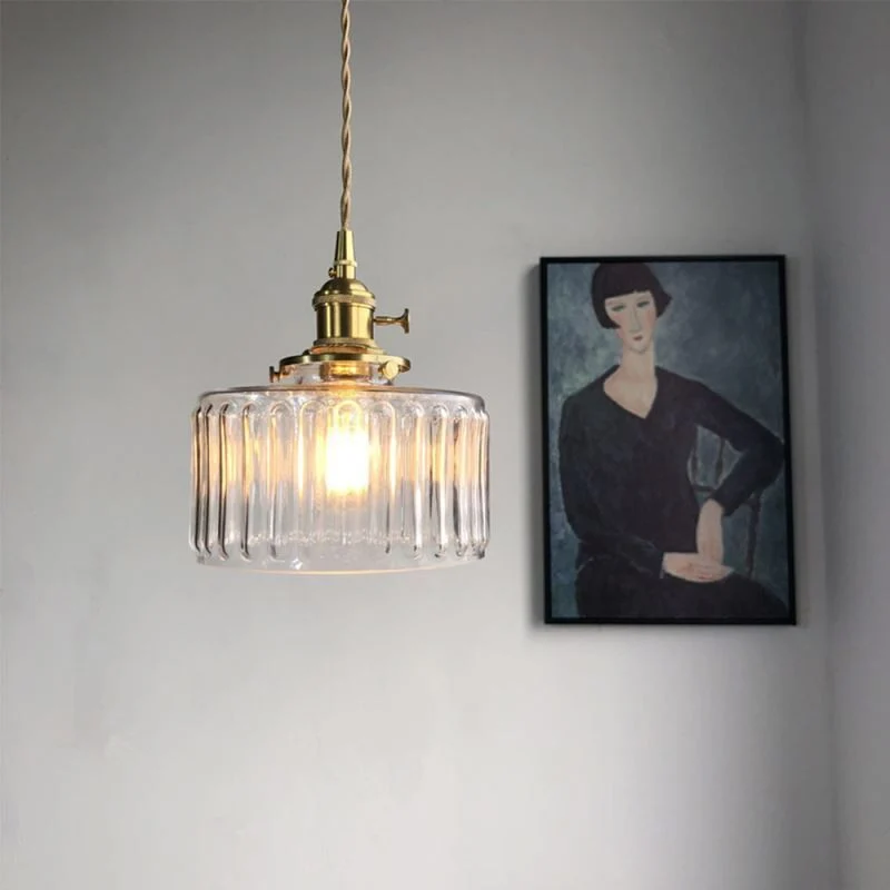 Euroselle Stunning Cylinder Glass Pendant Light Fixture