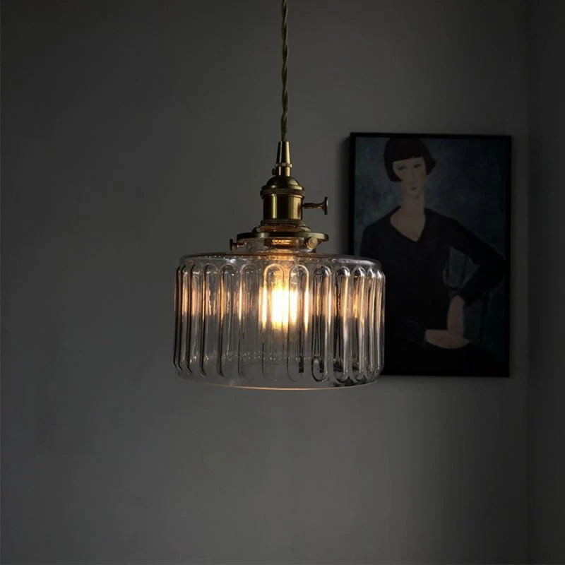 Euroselle Stunning Cylinder Glass Pendant Light Fixture