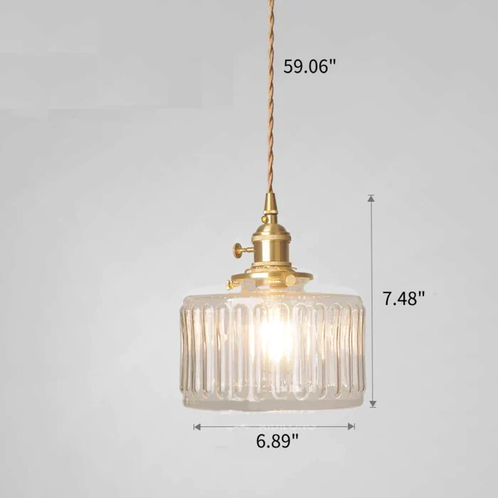 Euroselle Stunning Cylinder Glass Pendant Light Fixture
