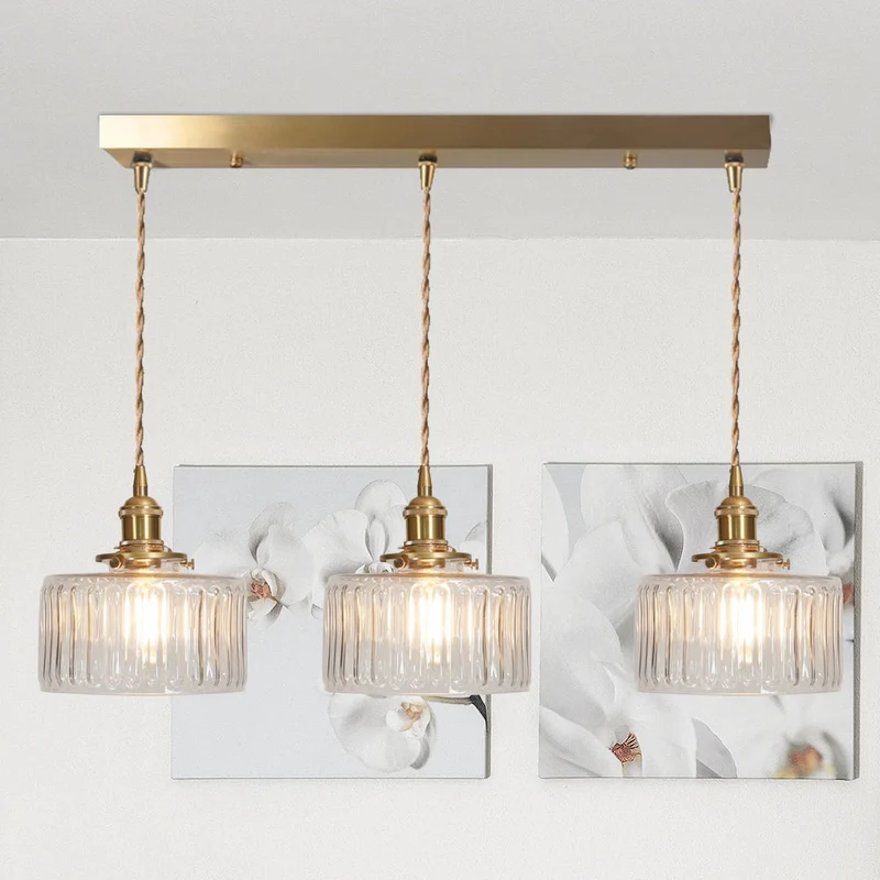 Euroselle Stunning Cylinder Glass Pendant Light Fixture
