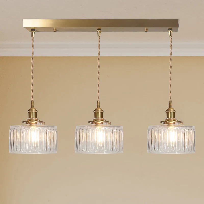 Euroselle Stunning Cylinder Glass Pendant Light Fixture
