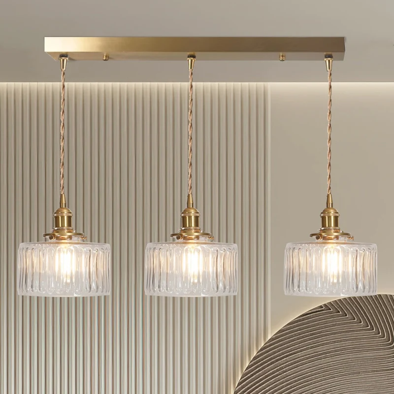 Euroselle Stunning Cylinder Glass Pendant Light Fixture