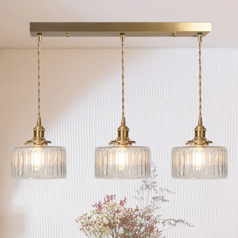 Euroselle Stunning Cylinder Glass Pendant Light Fixture