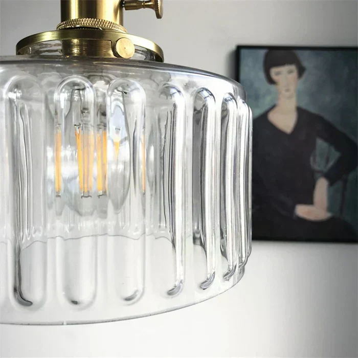 Euroselle Stunning Cylinder Glass Pendant Light Fixture