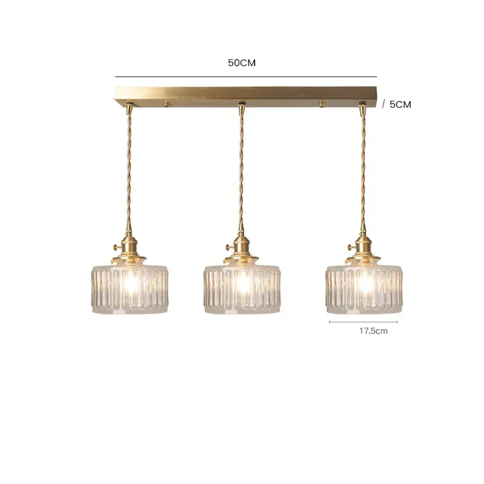 Euroselle Stunning Cylinder Glass Pendant Light Fixture