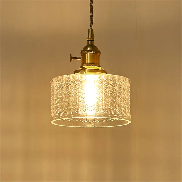 Euroselle Stunning Cylinder Glass Pendant Light Fixture