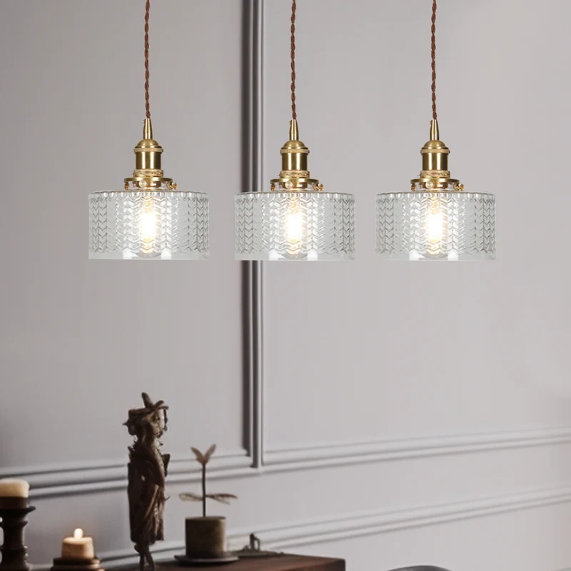 Euroselle Stunning Cylinder Glass Pendant Light Fixture