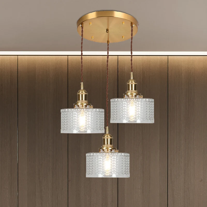 Euroselle Stunning Cylinder Glass Pendant Light Fixture