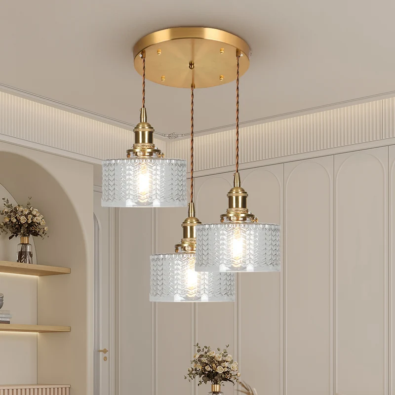 Euroselle Stunning Cylinder Glass Pendant Light Fixture