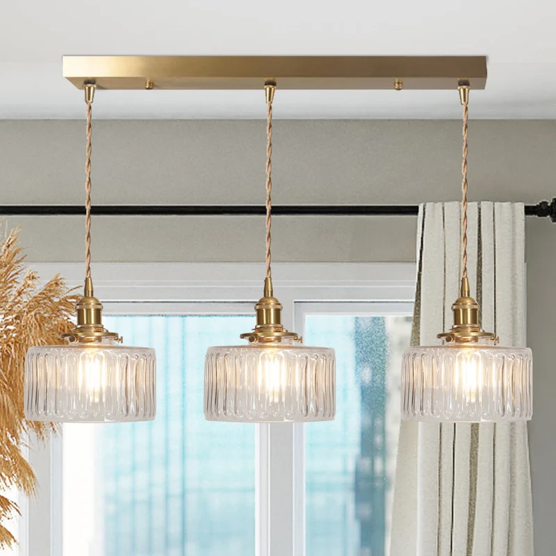 Euroselle Stunning Cylinder Glass Pendant Light Fixture