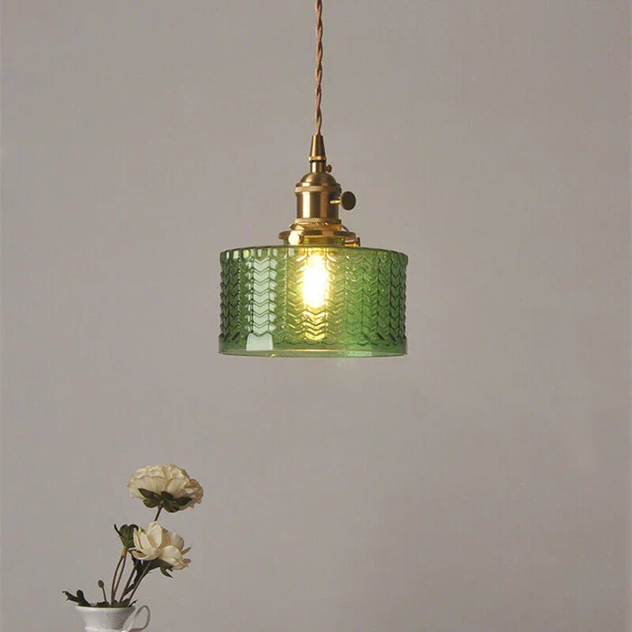 Euroselle Stunning Cylinder Glass Pendant Light Fixture