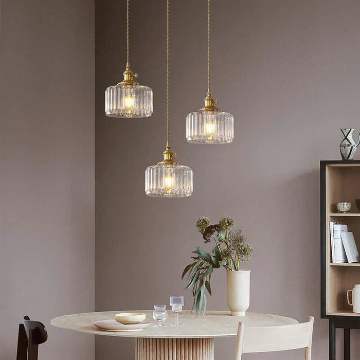 Euroselle Stunning Cylinder Glass Pendant Light Fixture