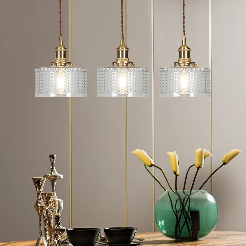 Euroselle Stunning Cylinder Glass Pendant Light Fixture