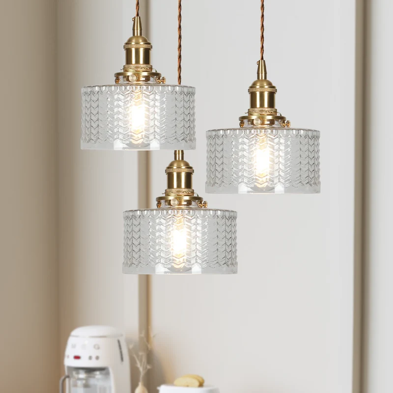 Euroselle Stunning Cylinder Glass Pendant Light Fixture