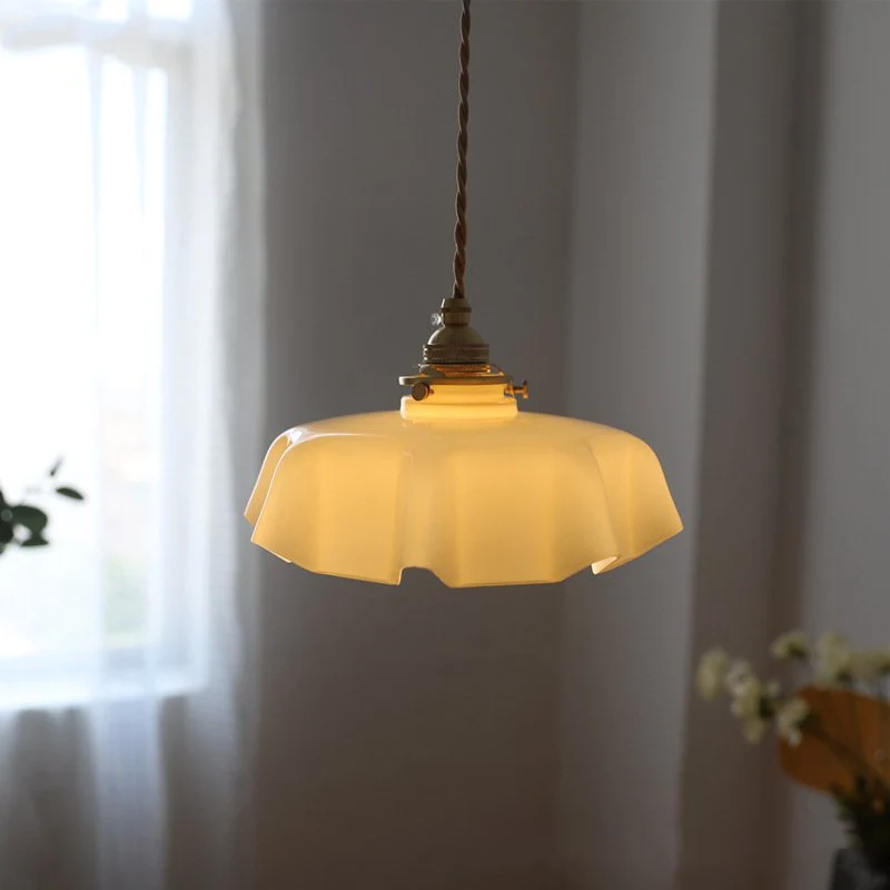 Euroselle Draped Flower Retro Glass Ceiling And Pendant Light