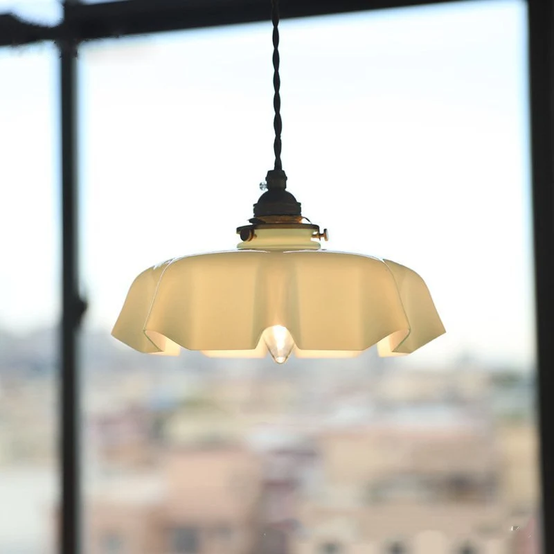Euroselle Draped Flower Retro Glass Ceiling And Pendant Light