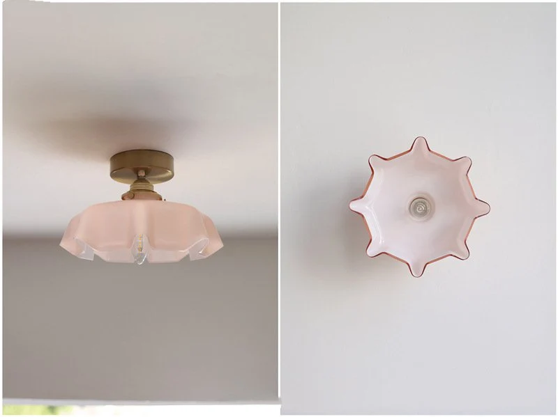 Euroselle Draped Flower Retro Glass Ceiling And Pendant Light