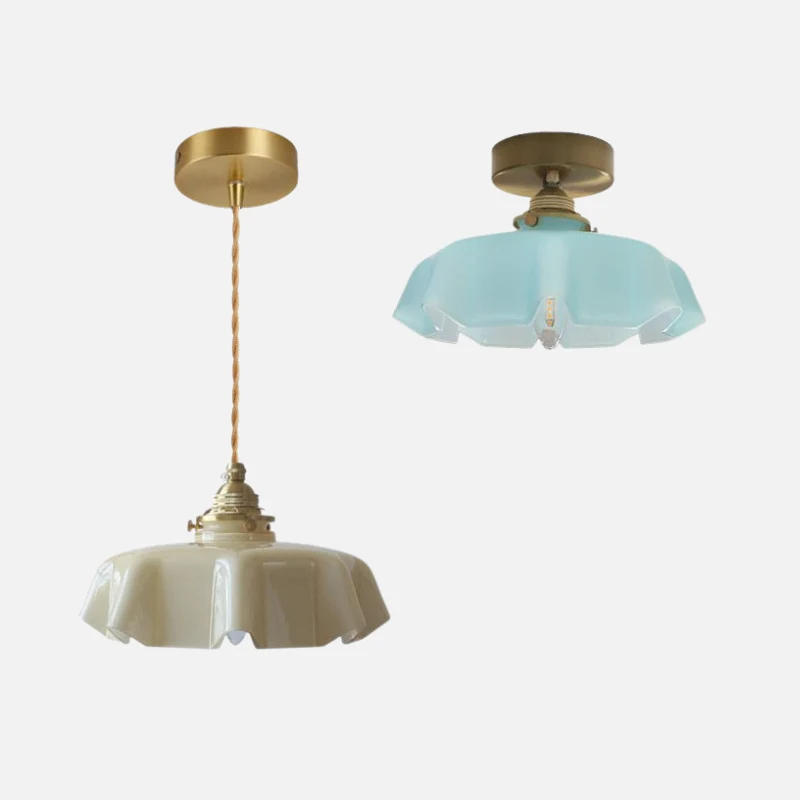 Euroselle Draped Flower Retro Glass Ceiling And Pendant Light