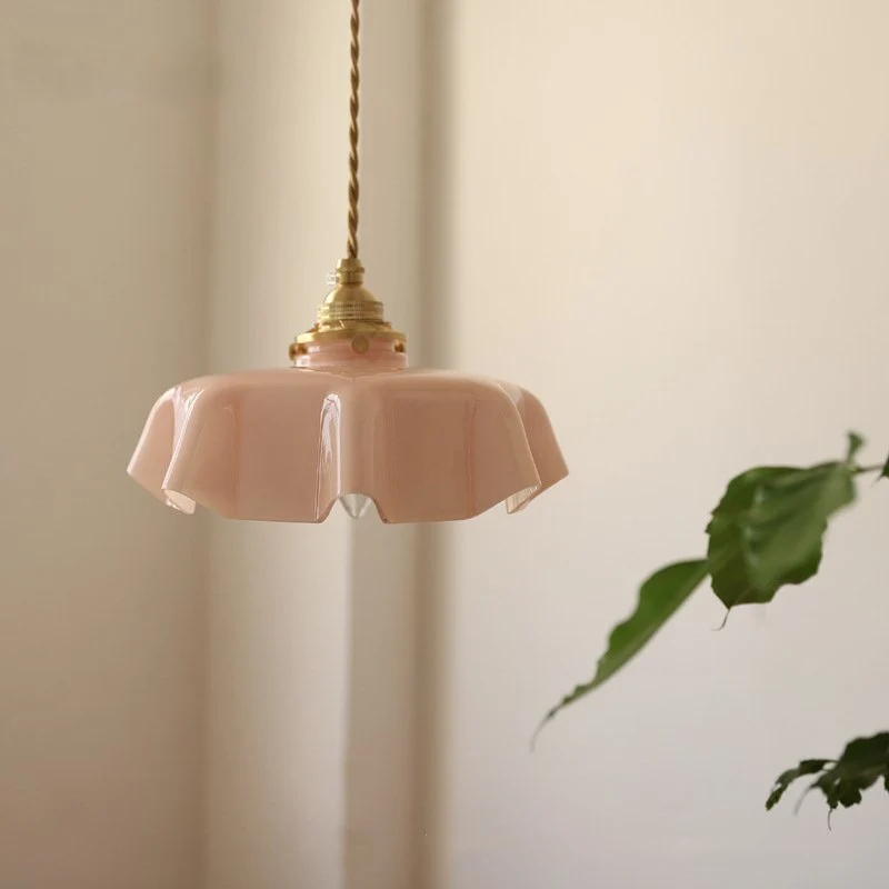 Euroselle Draped Flower Retro Glass Ceiling And Pendant Light