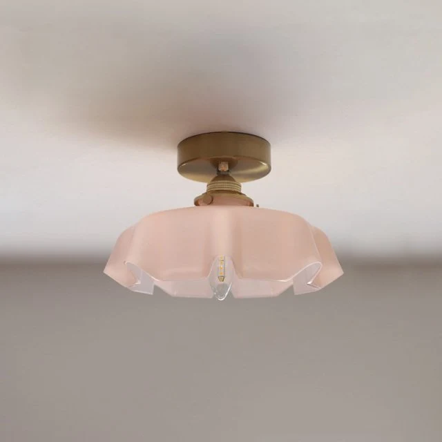 Euroselle Draped Flower Retro Glass Ceiling And Pendant Light