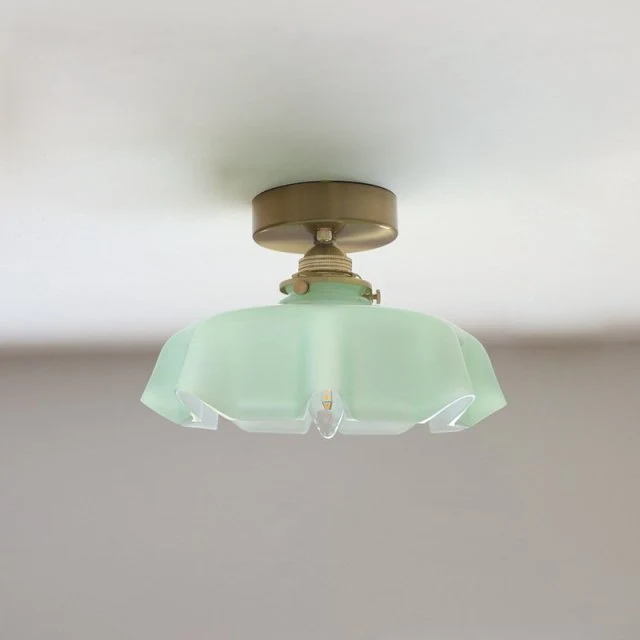 Euroselle Draped Flower Retro Glass Ceiling And Pendant Light