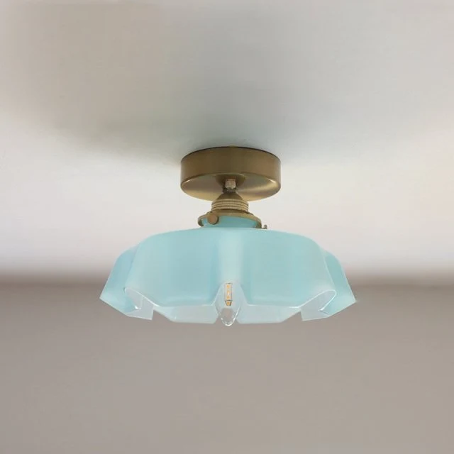 Euroselle Draped Flower Retro Glass Ceiling And Pendant Light