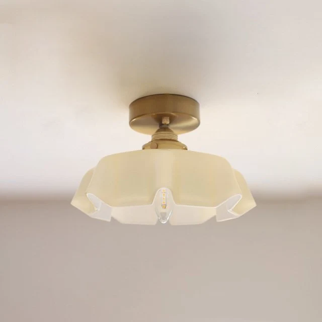 Euroselle Draped Flower Retro Glass Ceiling And Pendant Light