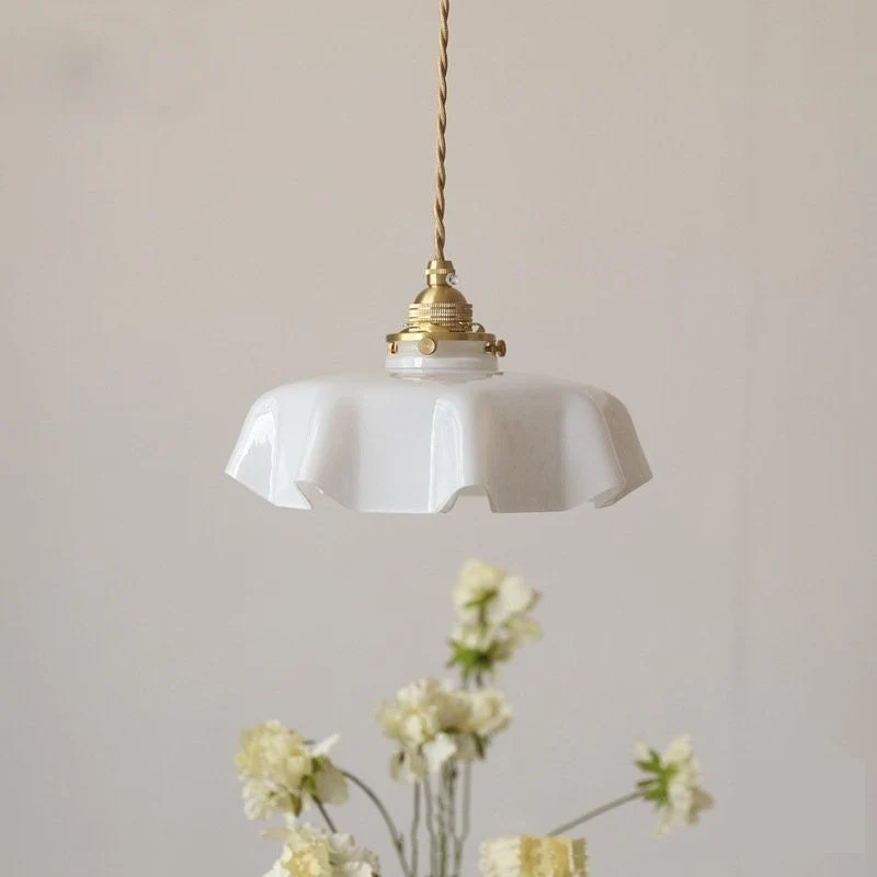 Euroselle Draped Flower Retro Glass Ceiling And Pendant Light