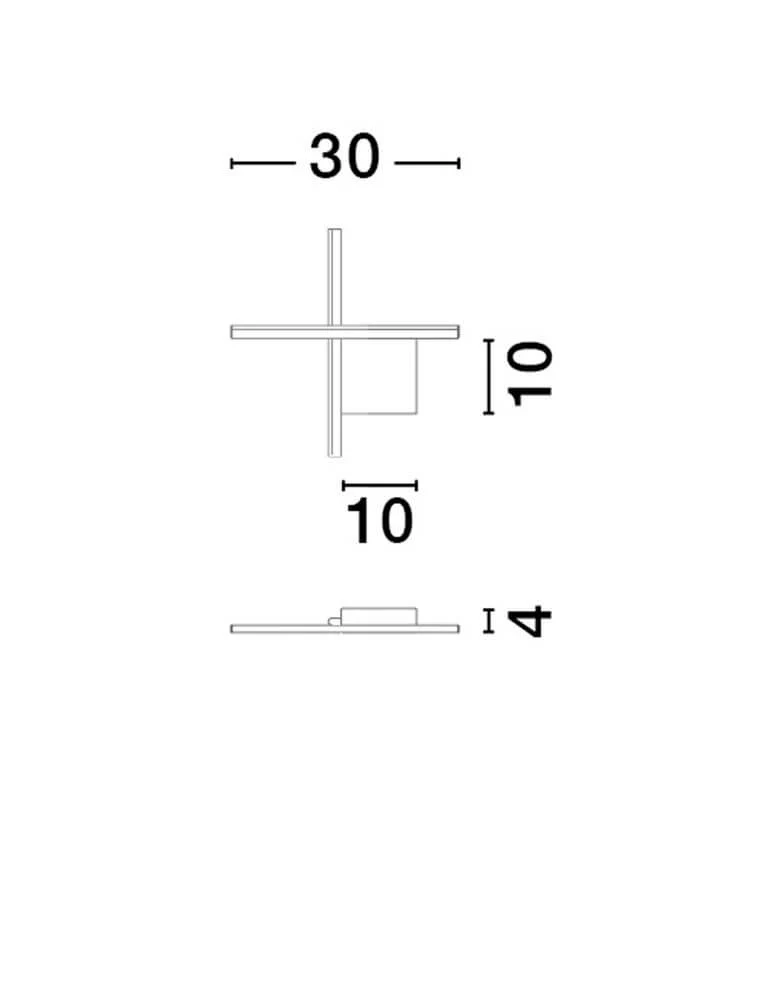 Cross LED Wandleuchte 30cm 2-flammig 2700K