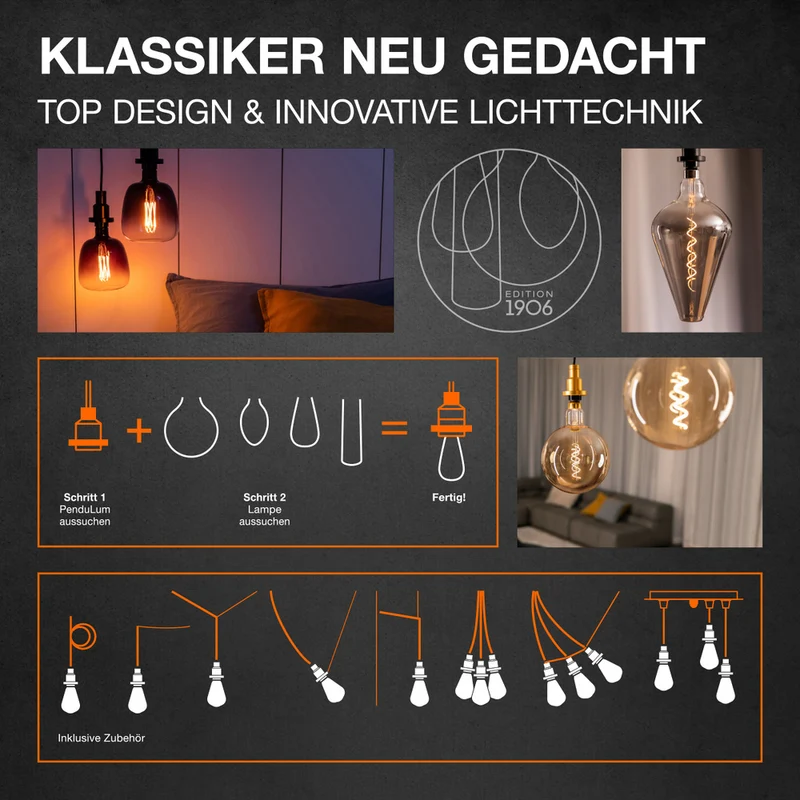 OSRAM Vintage 1906 LED-Lampe, Smoke-Tönung, 4,8W, 100lm , Warmweiß , E27