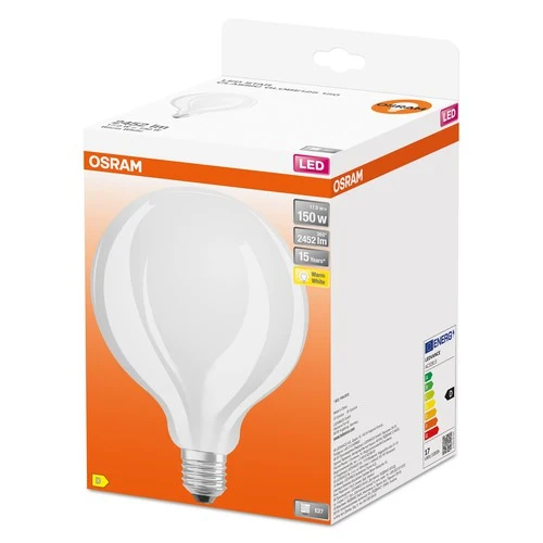 OSRAM LED Retrofit CLASSIC GLOBE125 Lampe matt (ex 150W) 17W / 2700K Warmweiß E27