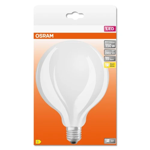 OSRAM LED Retrofit CLASSIC GLOBE125 Lampe matt (ex 150W) 17W / 2700K Warmweiß E27