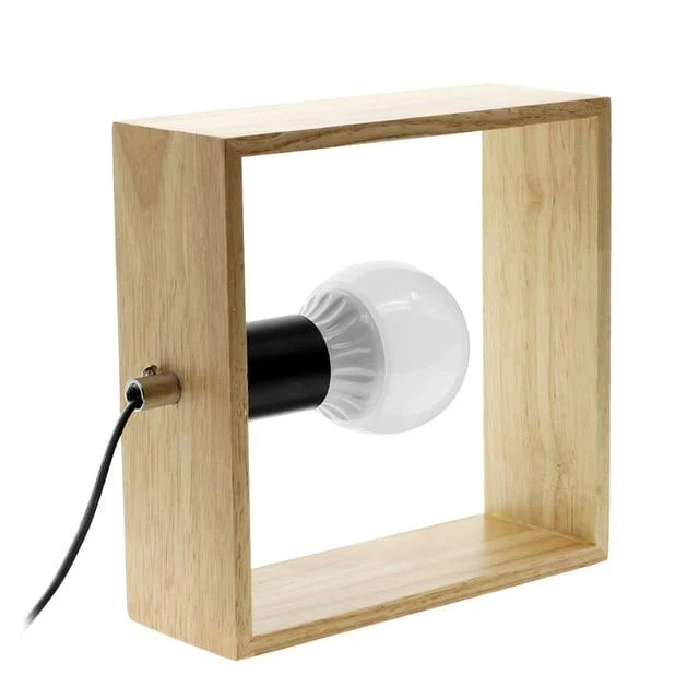Euroselle Wooden Square Desk Lamp With Traditional Design
