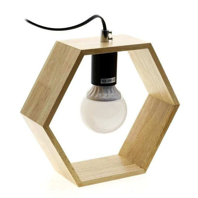 Euroselle Wooden Square Desk Lamp With Traditional Design