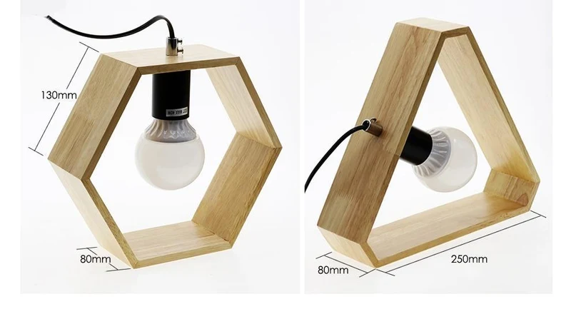 Euroselle Wooden Square Desk Lamp With Traditional Design