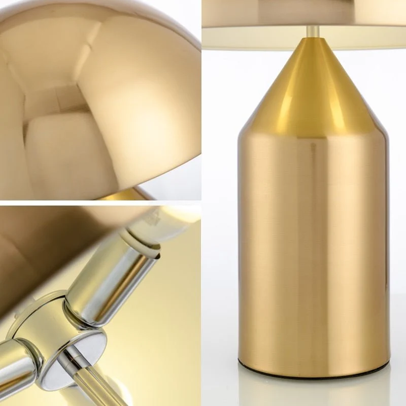 Euroselle Nordic Mushroom Table Lamp With Gold Finish