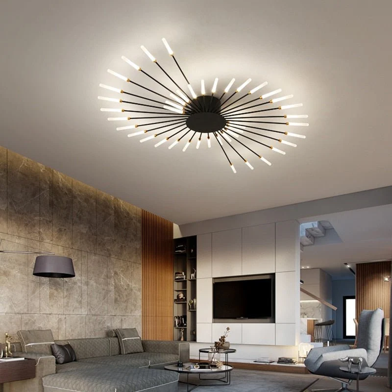Euroselle Modern Crystal Ceiling Light With Universal Design For Any Room