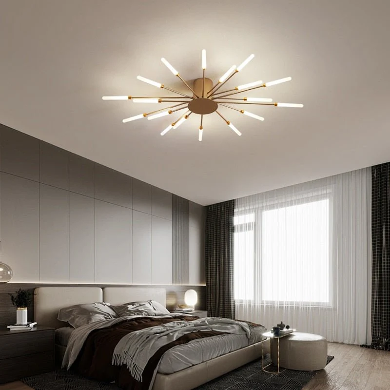Euroselle Modern Crystal Ceiling Light With Universal Design For Any Room