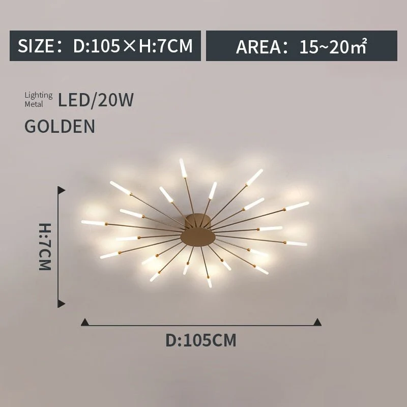 Euroselle Modern Crystal Ceiling Light With Universal Design For Any Room
