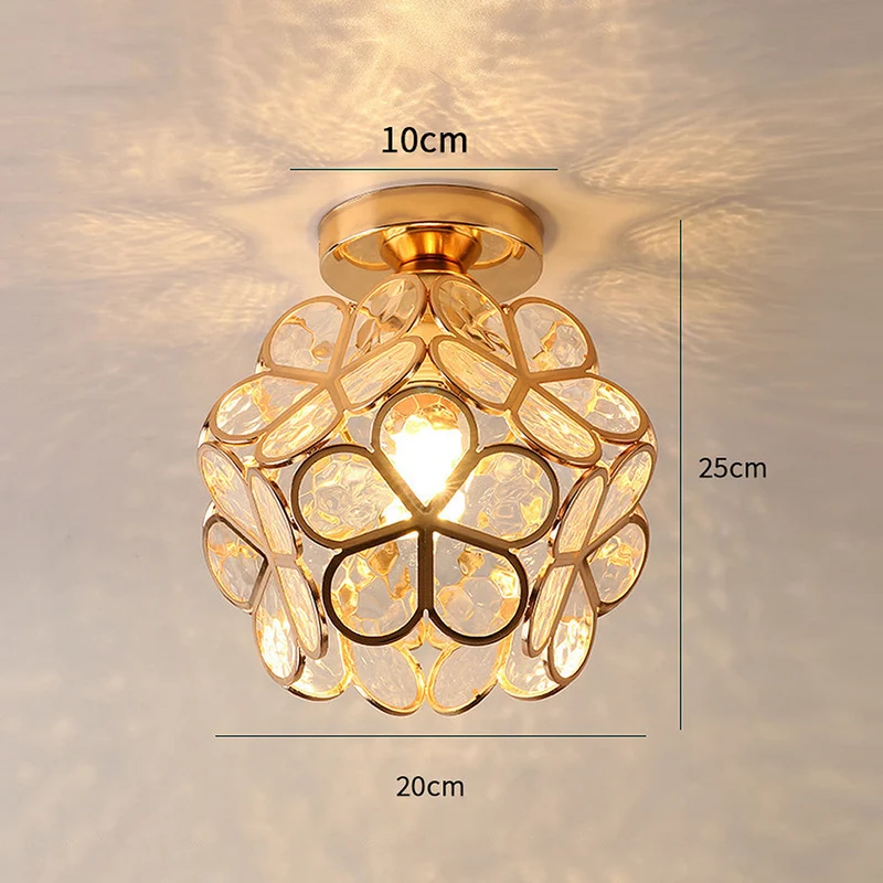 Euroselle Flowers Style Glass Hallway Ceiling Lamp Design