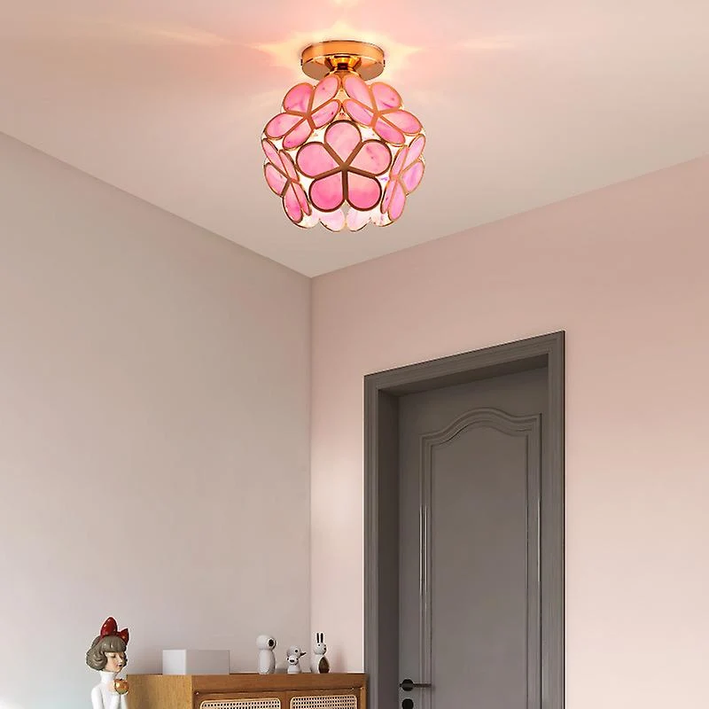 Euroselle Flowers Style Glass Hallway Ceiling Lamp Design