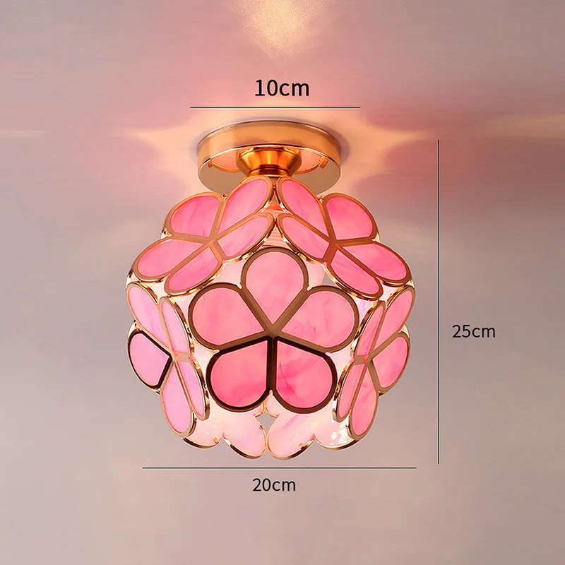 Euroselle Flowers Style Glass Hallway Ceiling Lamp Design