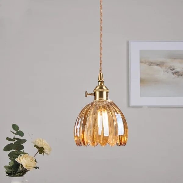 Sakura Retro Glass Flower Pendant Light By Euroselle