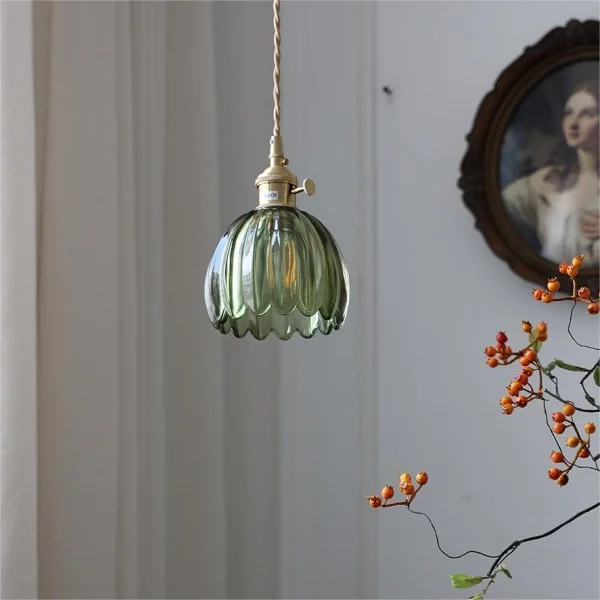 Sakura Retro Glass Flower Pendant Light By Euroselle