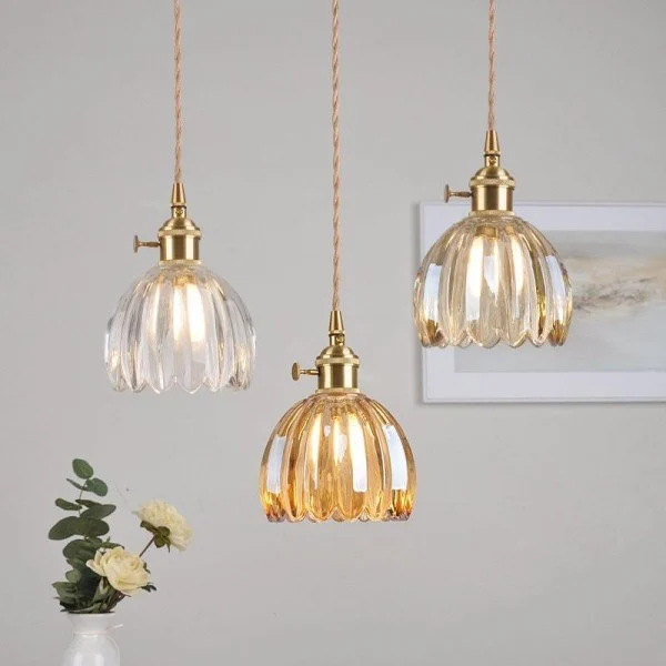 Sakura Retro Glass Flower Pendant Light By Euroselle