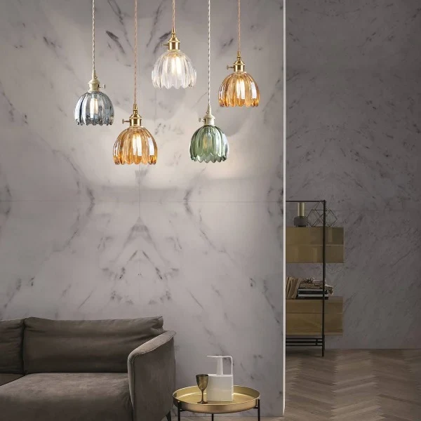 Sakura Retro Glass Flower Pendant Light By Euroselle