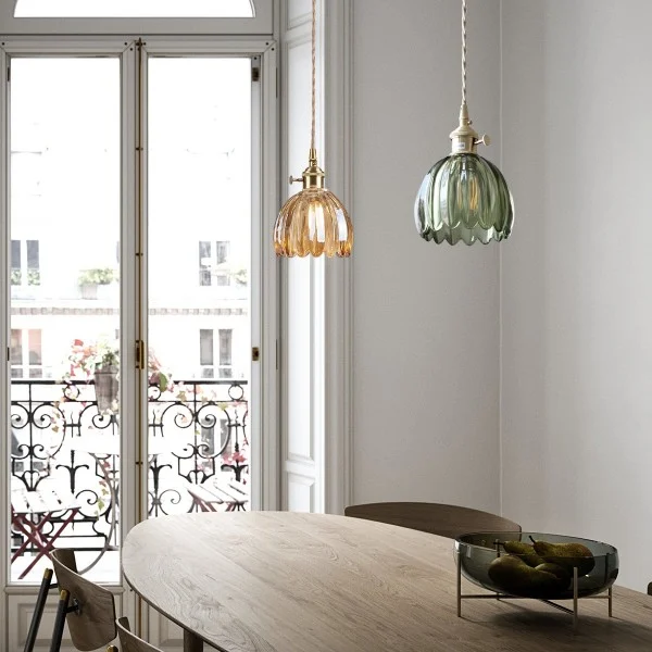 Sakura Retro Glass Flower Pendant Light By Euroselle